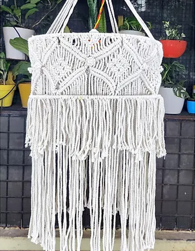 Macrame Cylindrical Chandelier