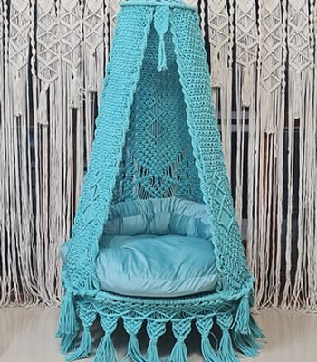 Blue Macrame Swing