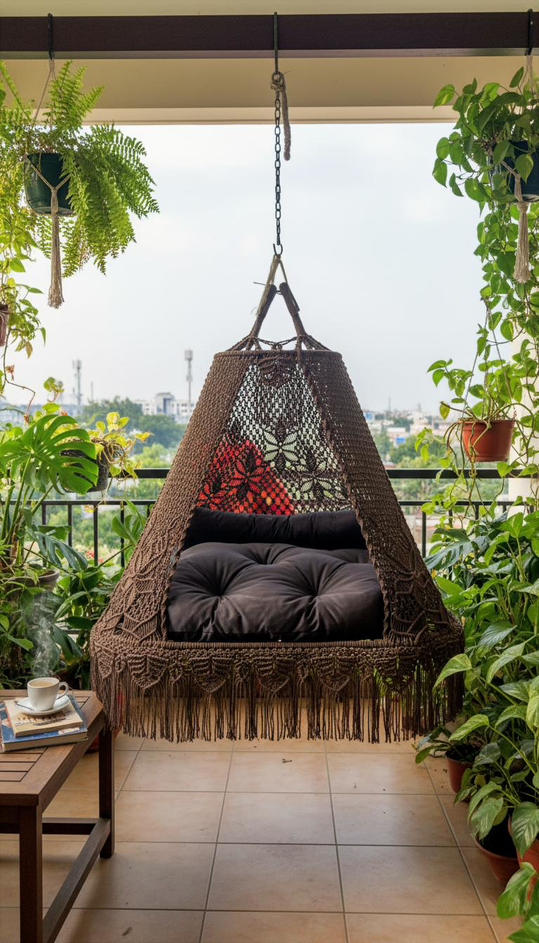 65 x 45 Dark brown Color Twin Swing1