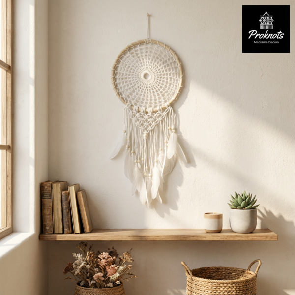 Boho Beaded Crochet Dreamcatcher – 10 Inch