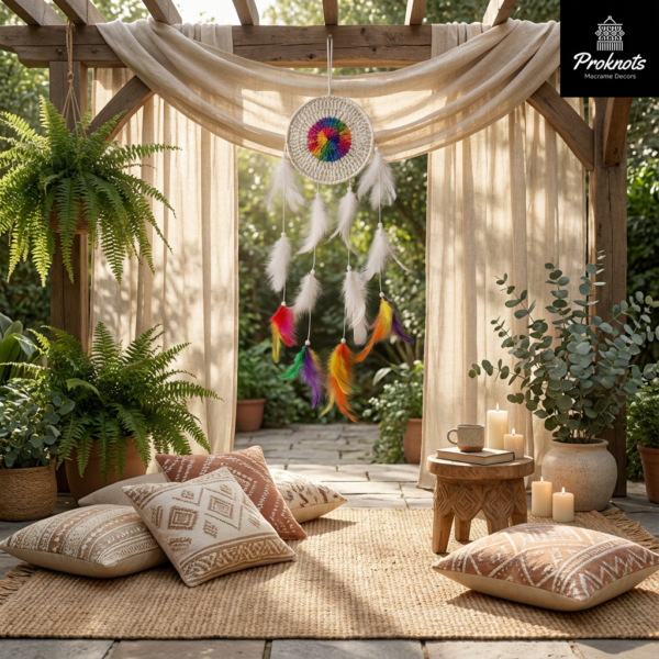 Rainbow Crochet Dreamcatcher