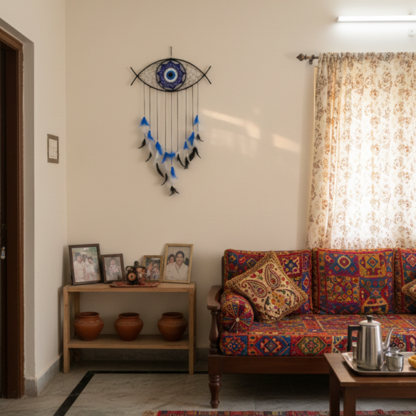 Blue Sentinel Evil Eye Dreamcatcher