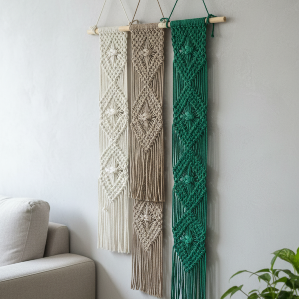 Macramé Three-Color Wall Hanging