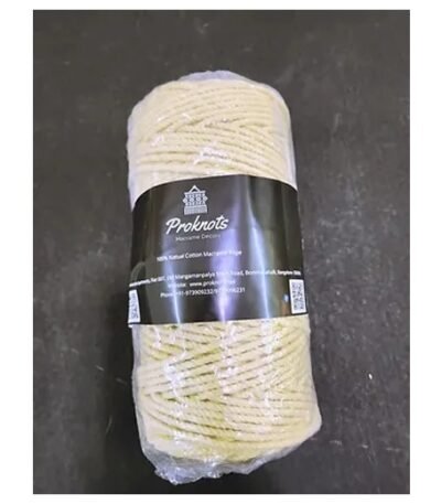 Macrame Cord Ivory 4 mm 3ply Twisted