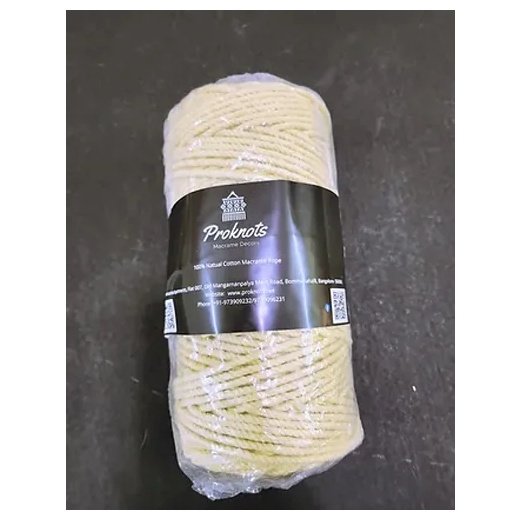 Macrame Cord Ivory 4 mm 3ply Twisted