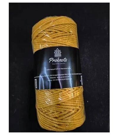 Macrame Cord Mustard Yellow 4 mm 3ply Twisted