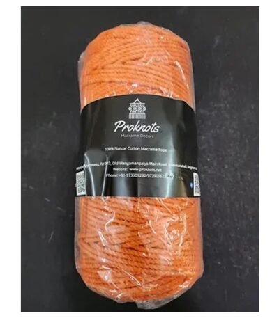 Macrame Cord Orange 4 mm 3ply Twisted