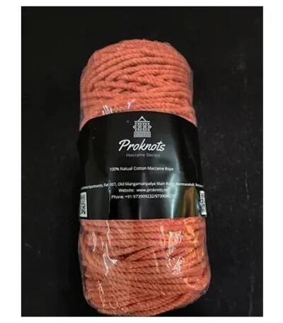 Macrame Cord Peach 4 mm 3ply Twisted