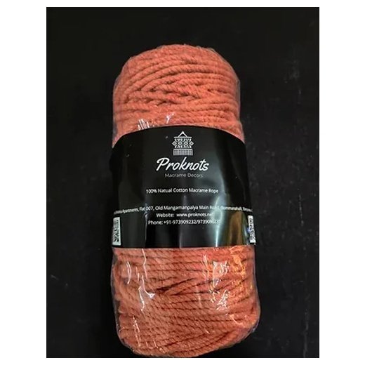 Macrame Cord Peach 4 mm 3ply Twisted