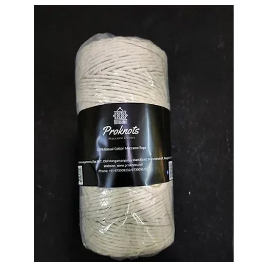 Macrame Cord White ( Single Cord 6 mm)