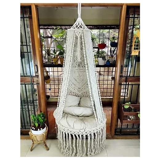 White Macramé Swing