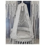 Handmade White Macramé Swing