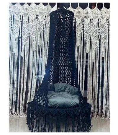 Black Macramé Swing – Multiple Sizes