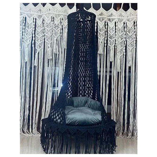 Black Macramé Swing – Multiple Sizes