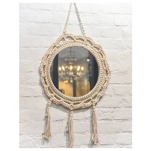 Handcrafted Macrame Mirror with Tassels
