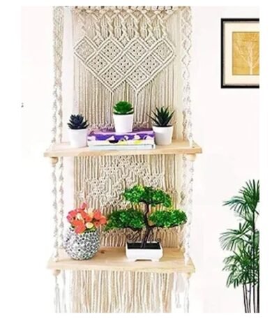 Macrame Shelf Wall Hanging-Two Tier