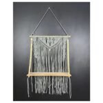 Slate Serenity Beaded Macrame Shelf