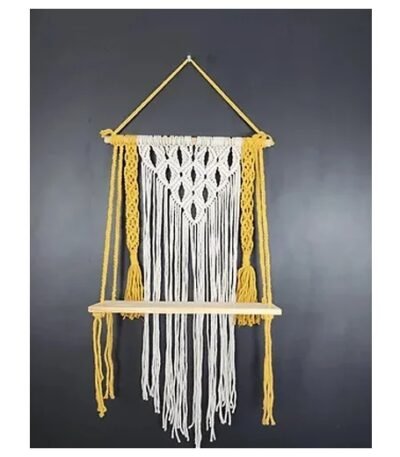 Citrus Zest Macrame Shelf Wall Hanging