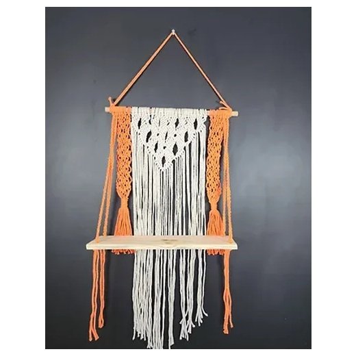 Sunny Blooms Macrame Plant Shelf
