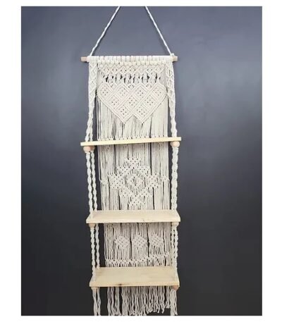 Macrame Three Tier Shelf Wall Hanging