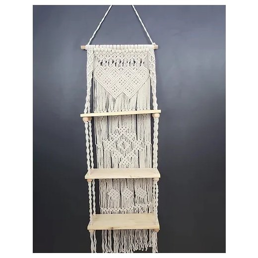 Macrame Three Tier Shelf Wall Hanging