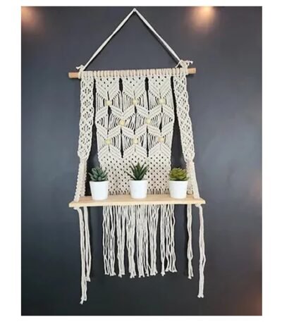 Macrame BeededShelfWall Hanging