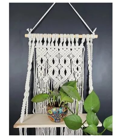 Rustic Rope Macrame Shelf Hanger