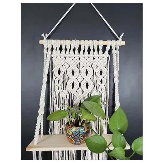 Rustic Rope Macrame Shelf Hanger